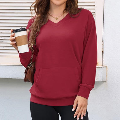 LABLII Hoodless V-Neck Oversized Sweatshirt