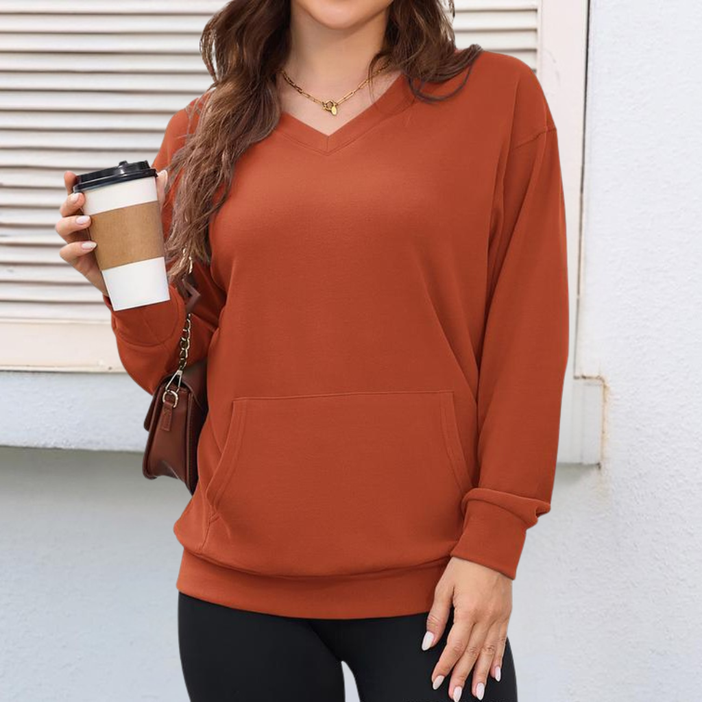 LABLII Hoodless V-Neck Oversized Sweatshirt